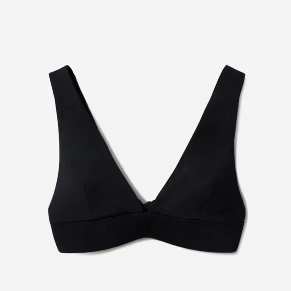 Everlane Womens size L Black The Triangle Bikini Top Tie Back Swim - Picture 3 of 7